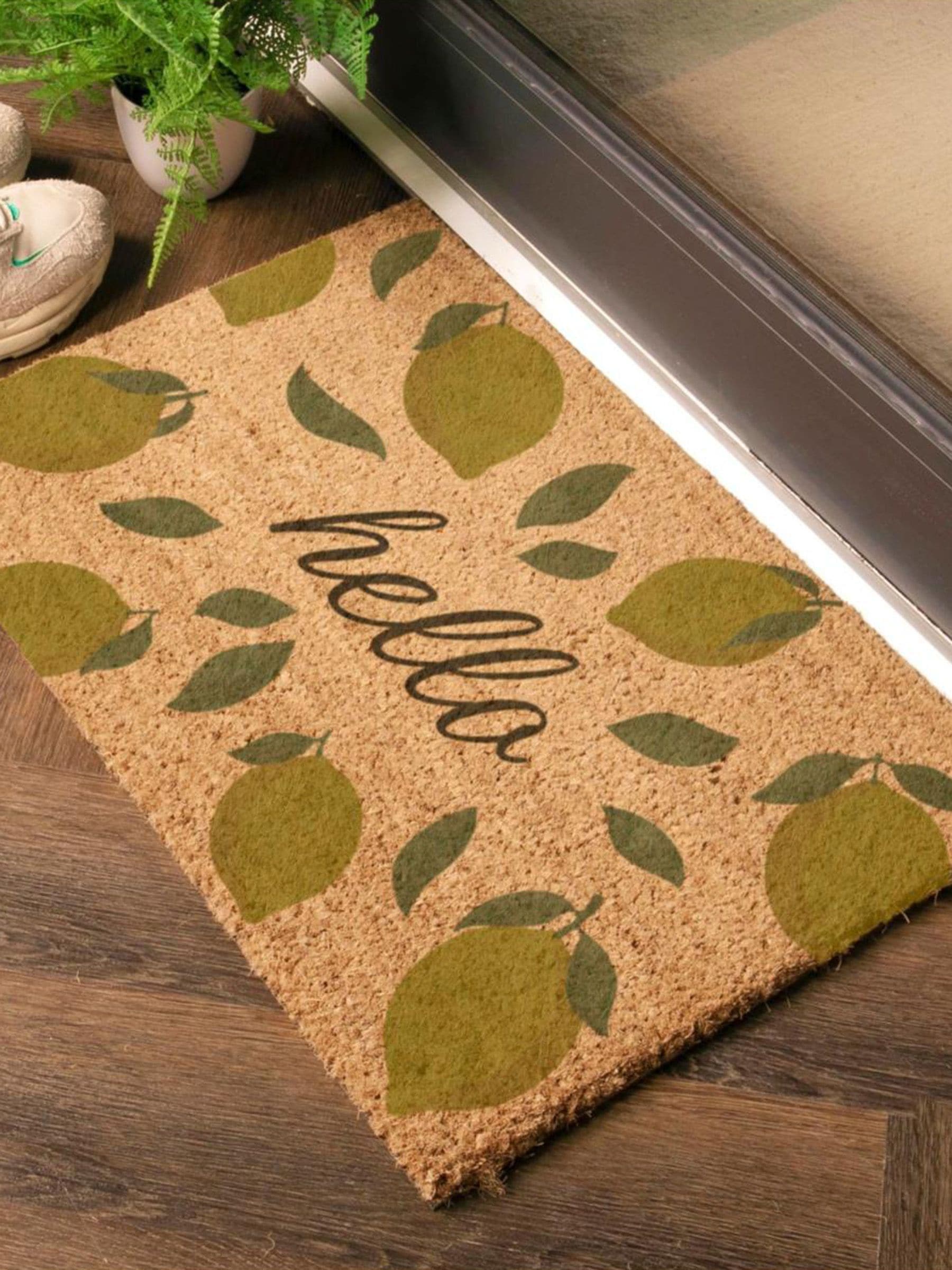 Artsy Mats coir doormat yellow Hello Lemons 60x40cm - British product