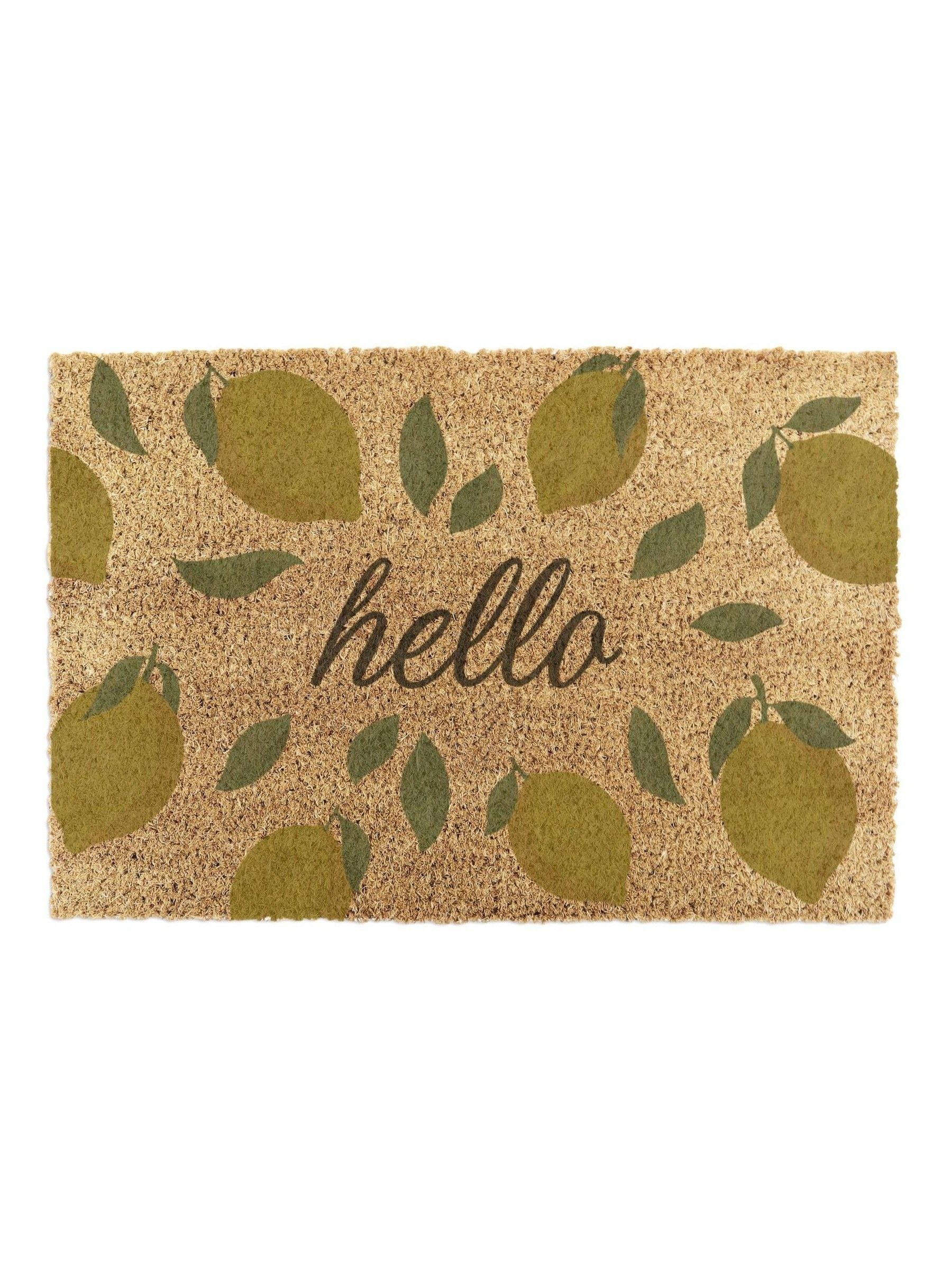 Artsy Mats coir doormat yellow Hello Lemons 60x40cm - British product