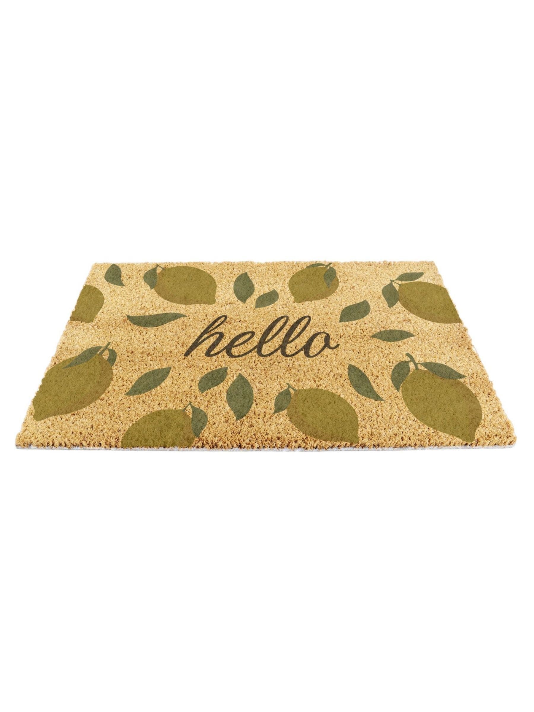 Artsy Mats coir doormat yellow Hello Lemons 60x40cm - British product
