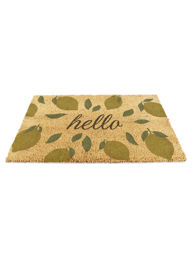Artsy Mats coir doormat yellow Hello Lemons 60x40cm - British product