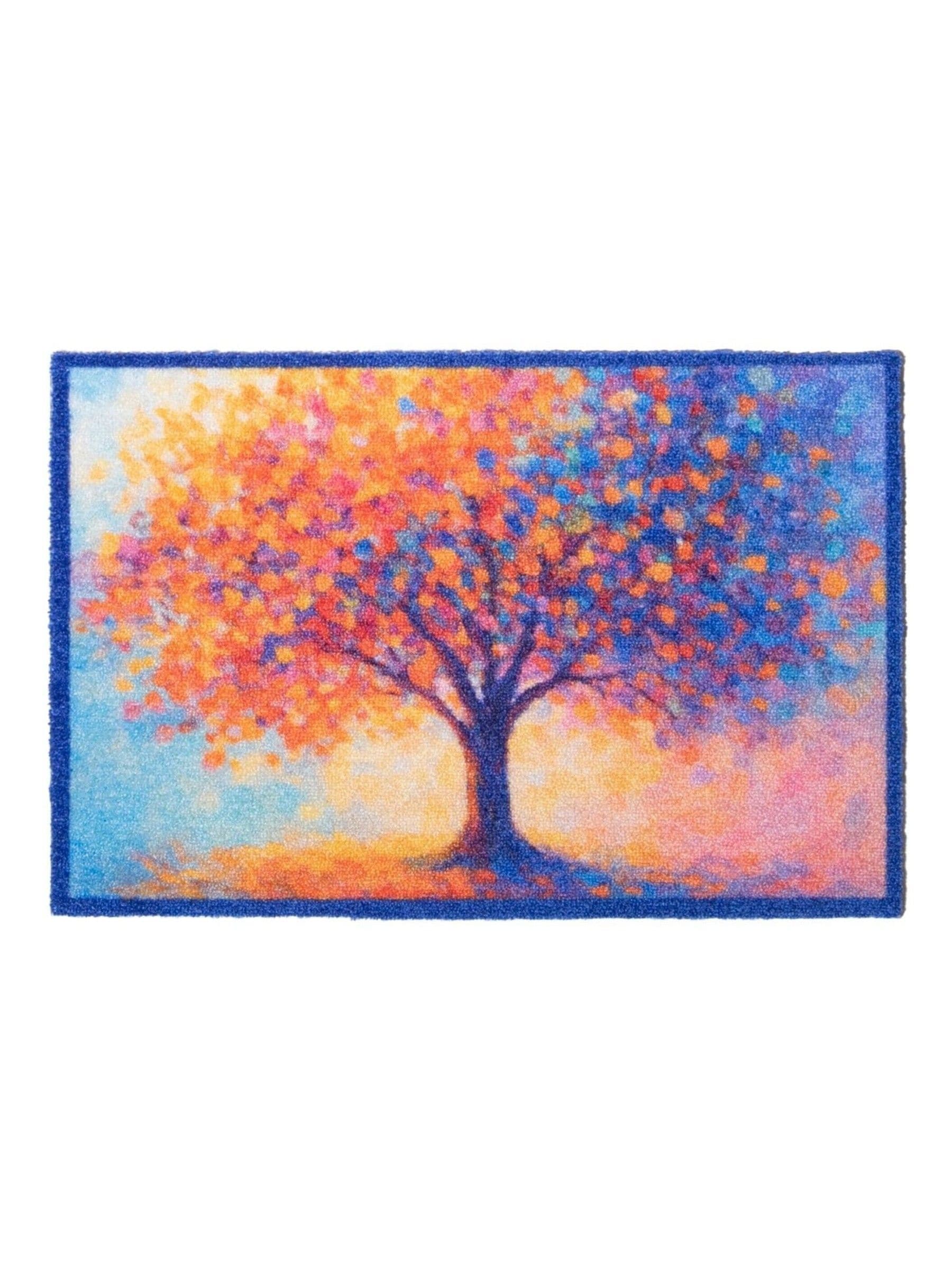 Artsy Mats Orange Tree of Life doormat 60x40cm, imported from the UK