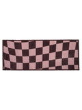 Artsy Mats brown wavey checkerboard washable runner (British brand)