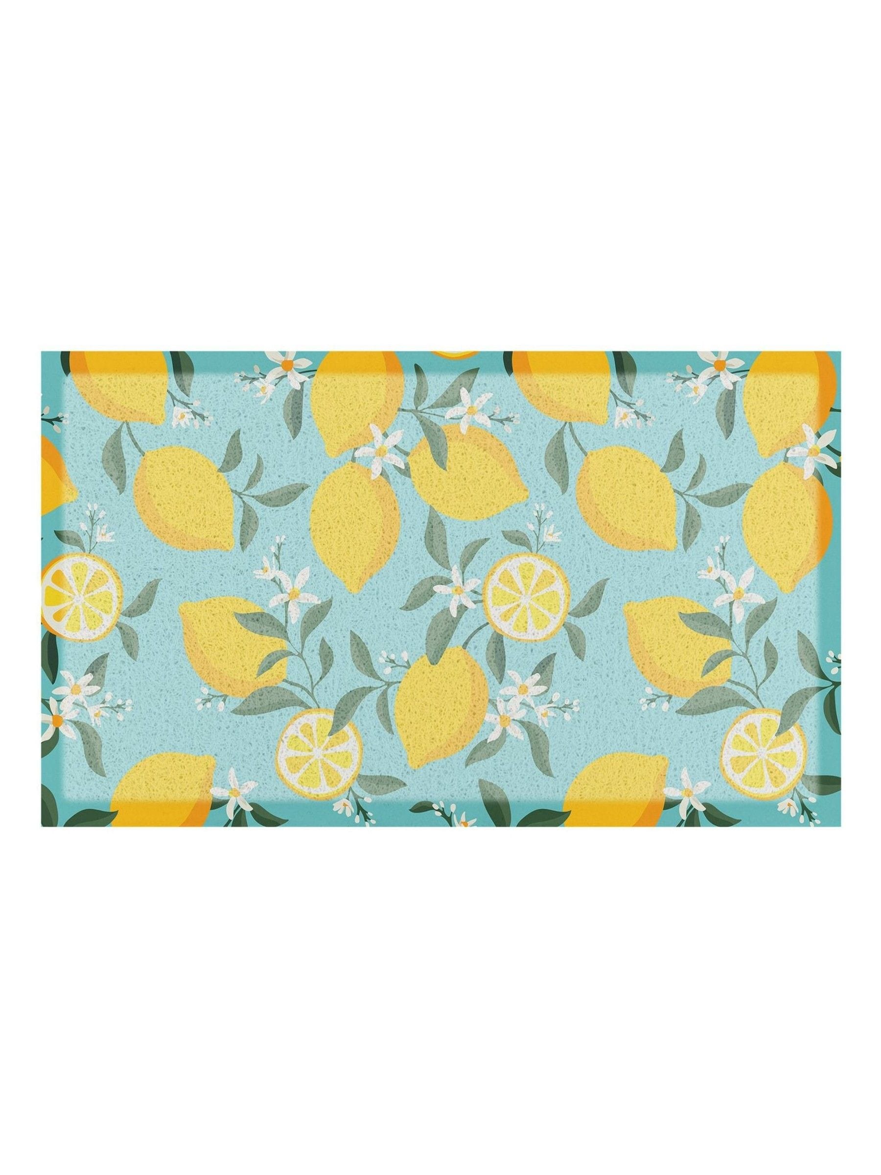 Artsy Mats Blue Lemons outdoor doormat 70x40cm - British product
