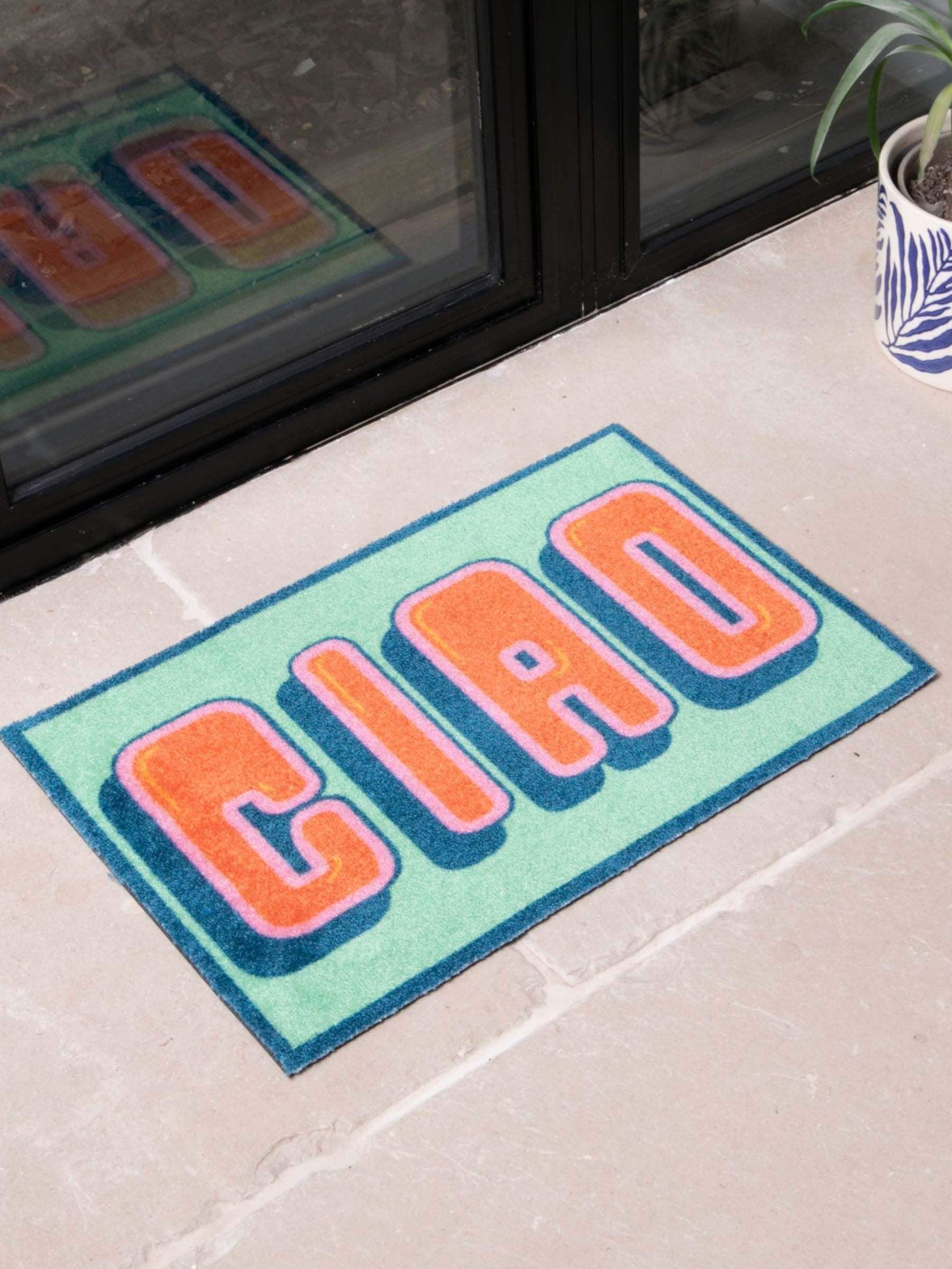 Artsy Mats Green Ciao doormat 60x40cm UK version