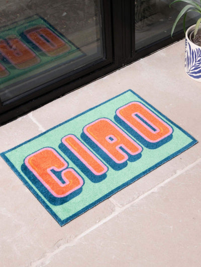 Next Artsy Mats Green Ciao Indoor Washable Doormat 60x40cm- Buy online at McGrocer
