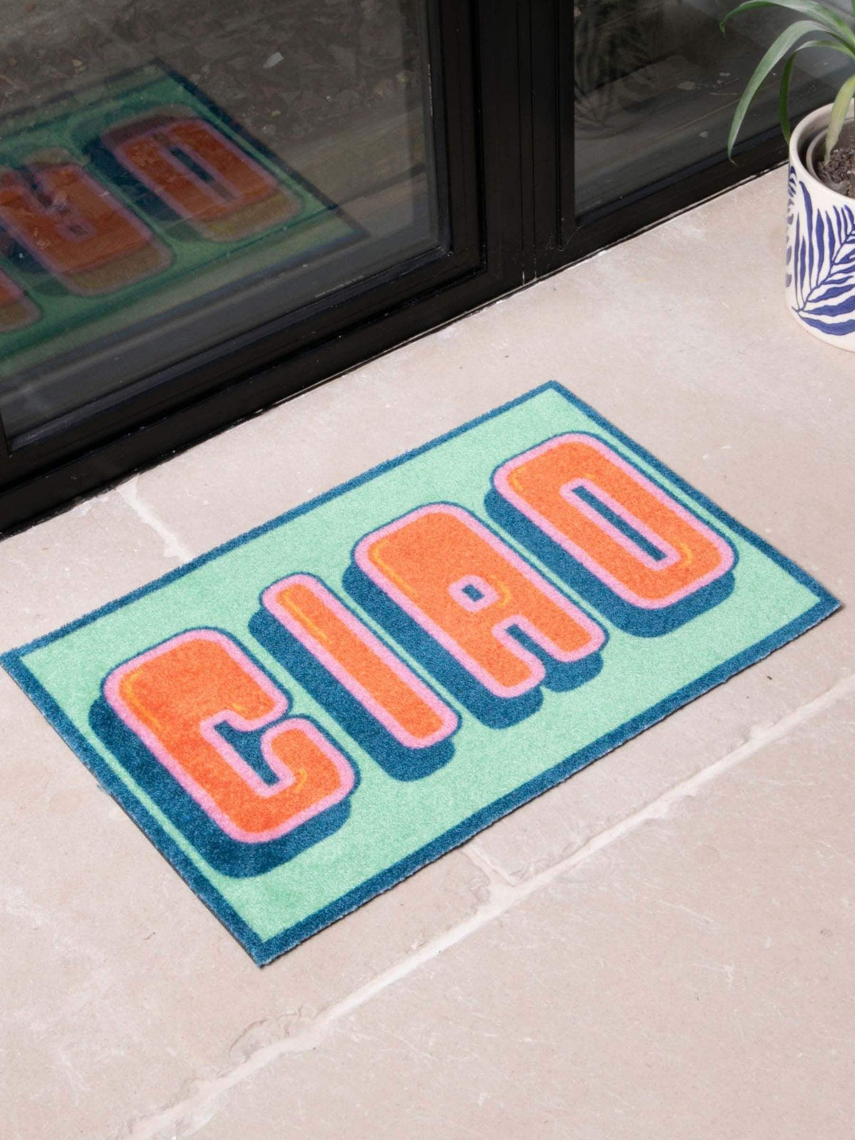 Artsy Mats Green Ciao doormat 60x40cm UK version