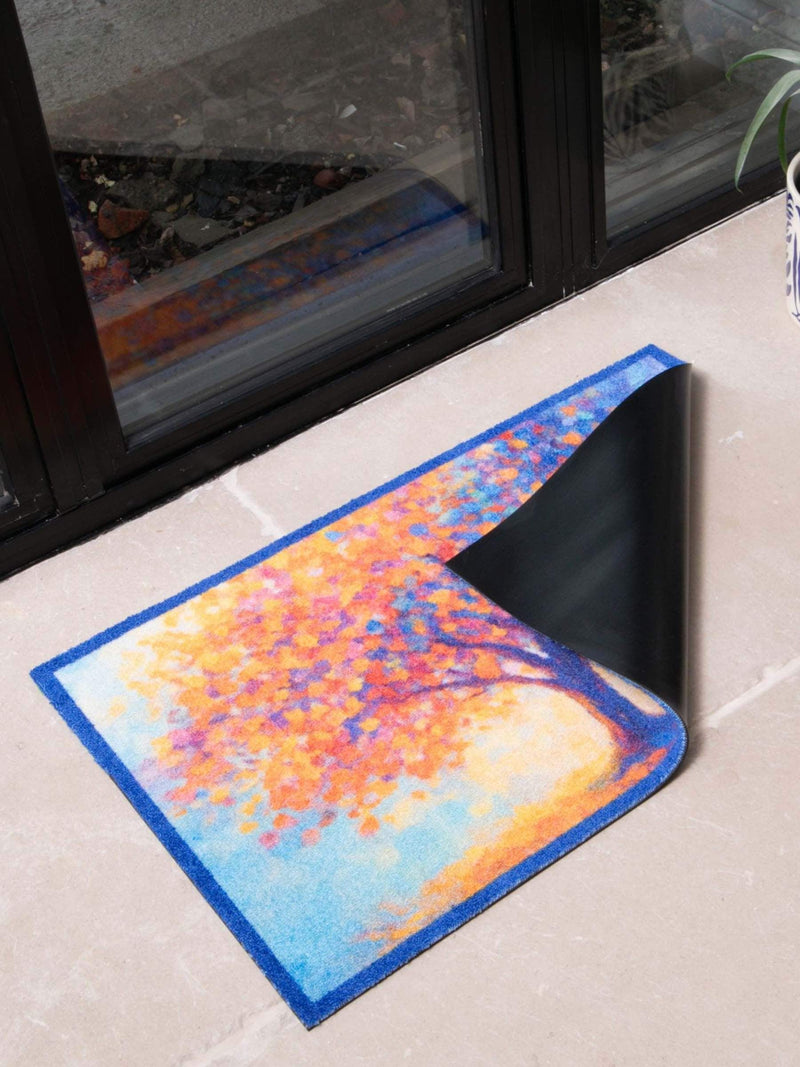Artsy Mats indoor washable doormat orange tree of life 80x50 cm, imported from the UK