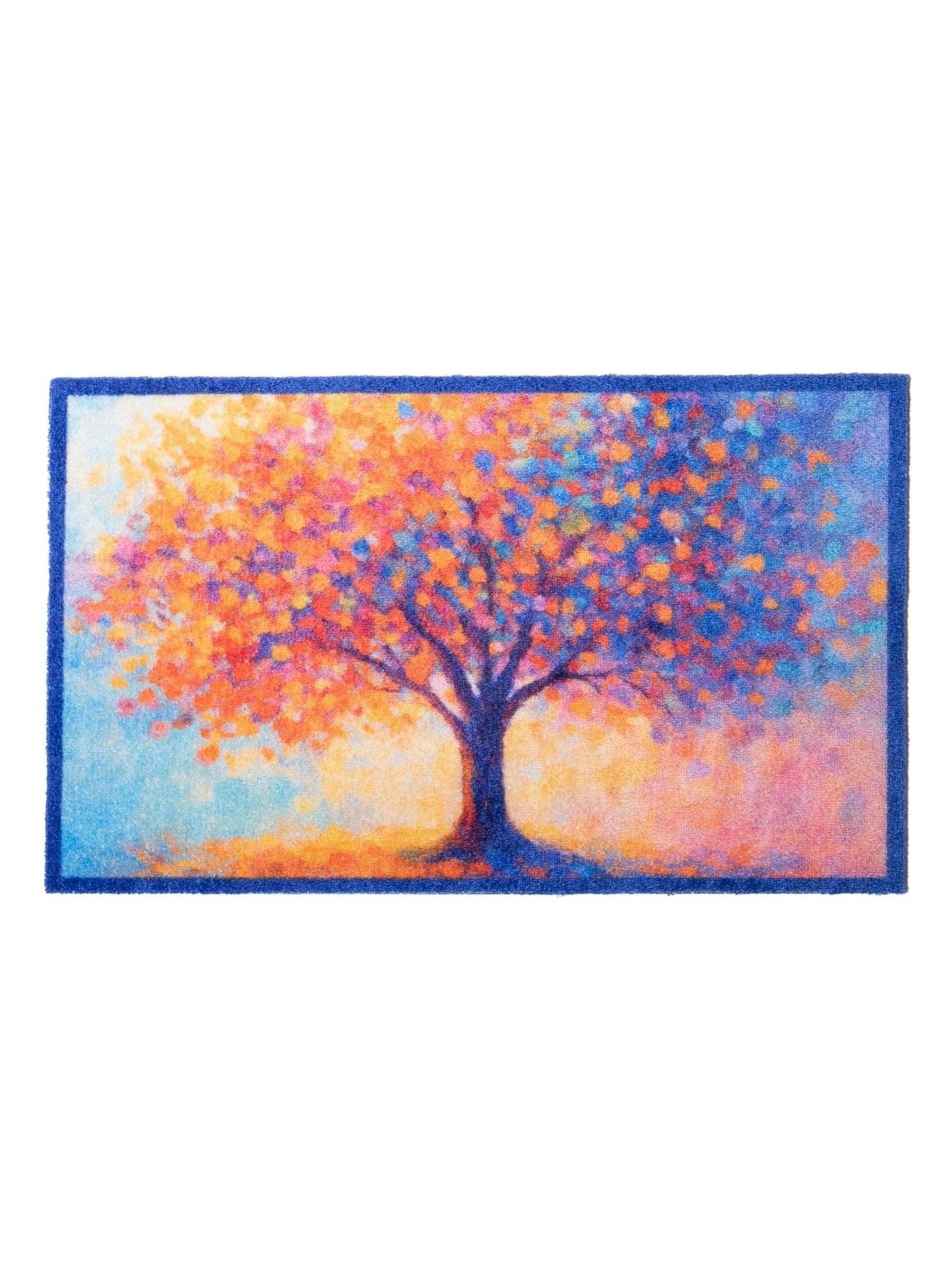 Artsy Mats indoor washable doormat orange tree of life 80x50 cm, imported from the UK