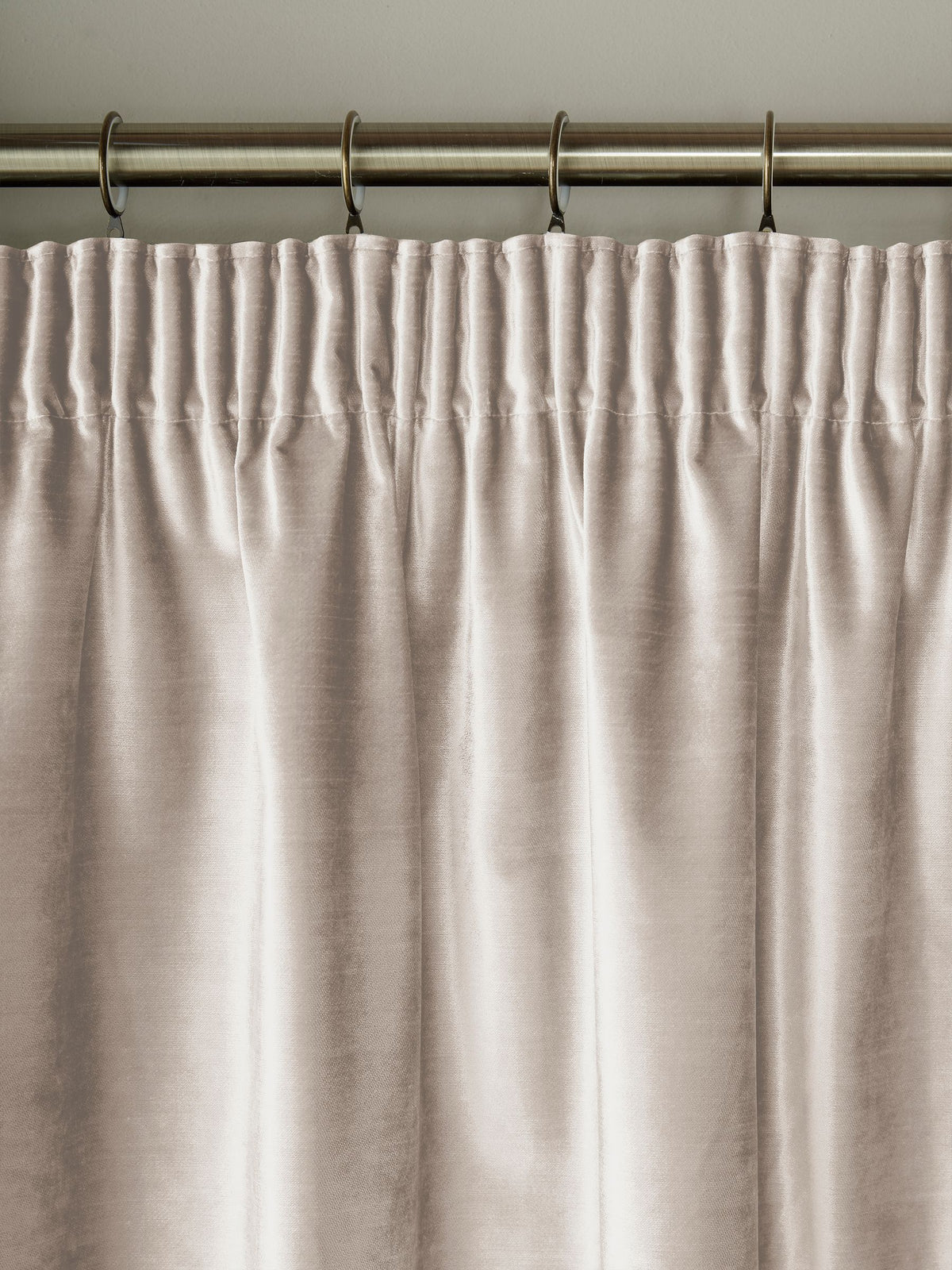 Laura Ashley Natural Pale Truffle Loretta pencil pleat curtains, imported from the UK