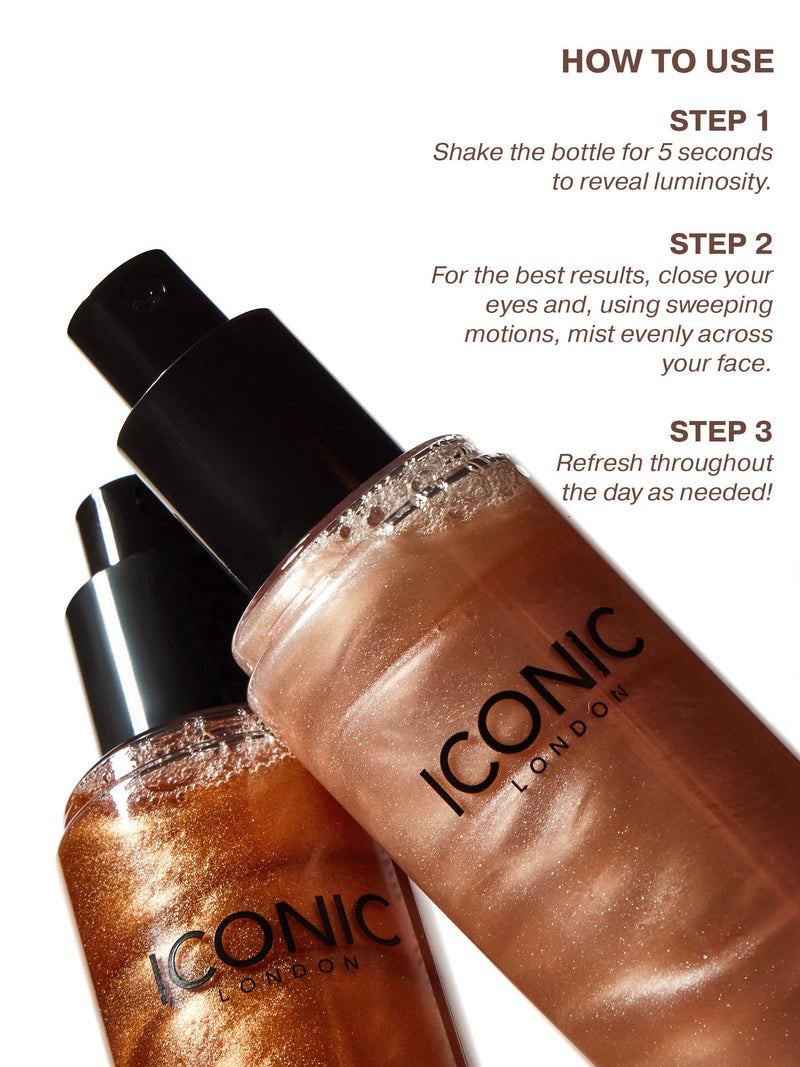 ICONIC London Prep-Set-Glow setting spray Full Size, UK version