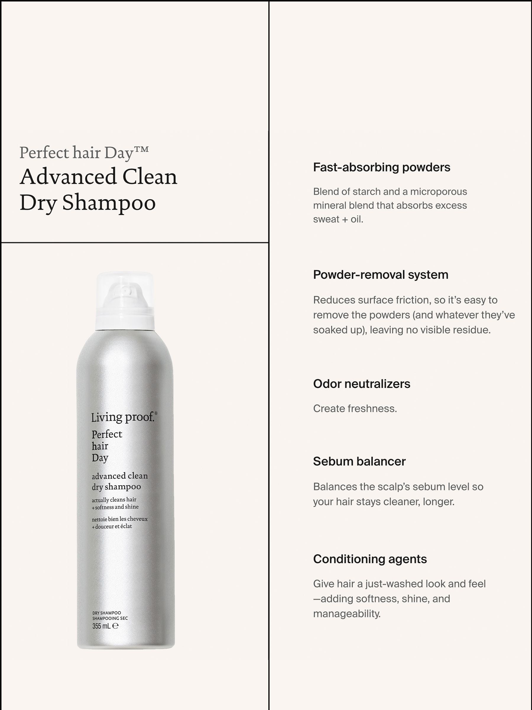 Living Proof dry shampoo Jumbo PhD Advanced Clean 355ml, UK version