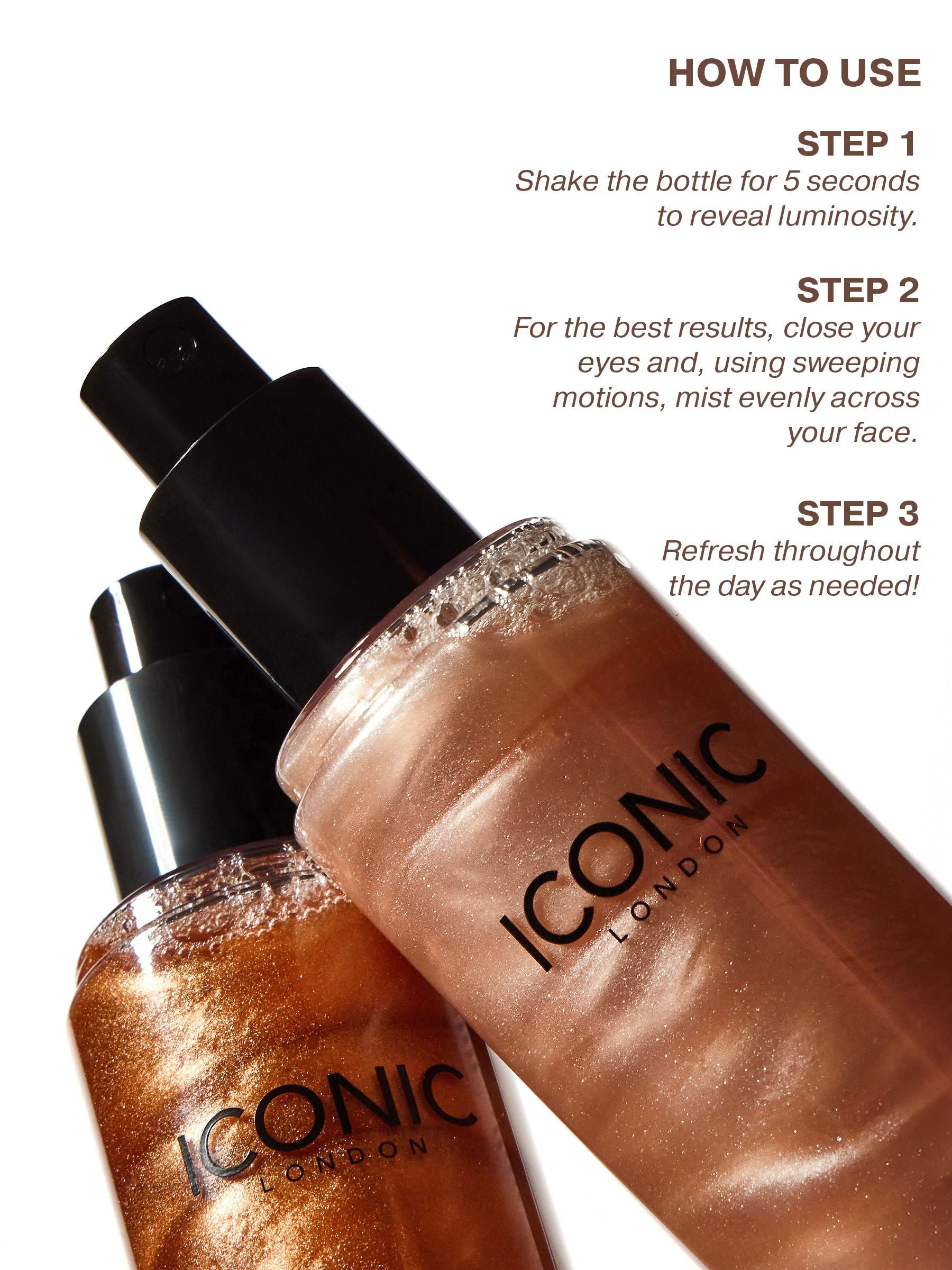 ICONIC London Prep-Set-Glow setting spray Full Size, UK version