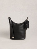 White Stuff Black Chrome Fern Leather Cross-Body Bag