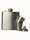 The Just Slate Company Chrome Hip Flask & Cup Set - Golf