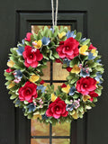 Dibor Green Rainbow of Colour Floral Wreath