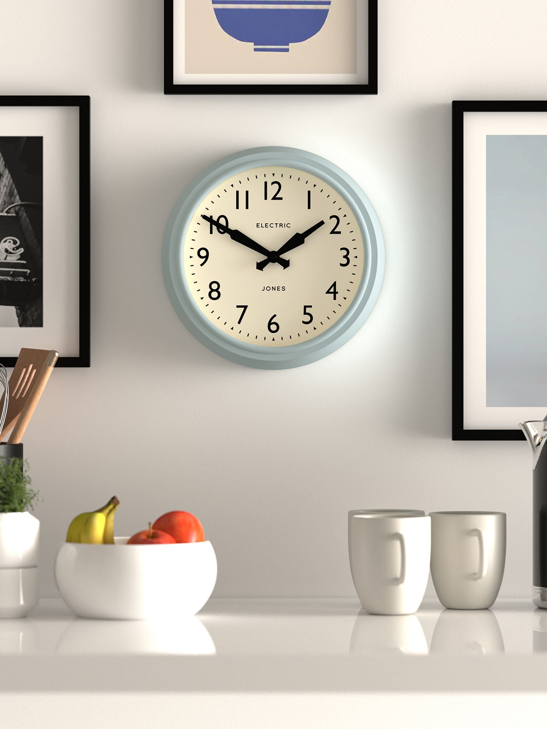 Jones Clocks Clear Blue Telecom Wall Clock 27cm