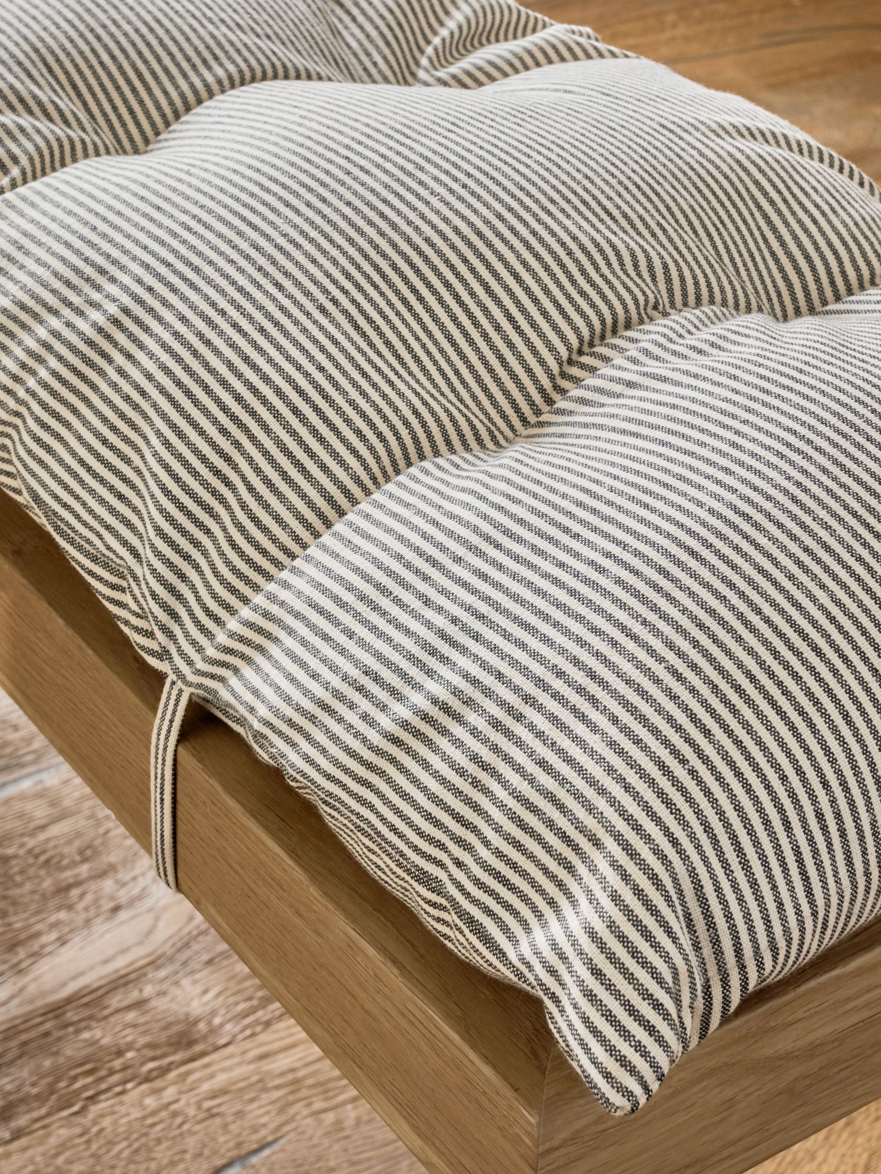 Bronx stripe cushion for dining benches, imported from the UK