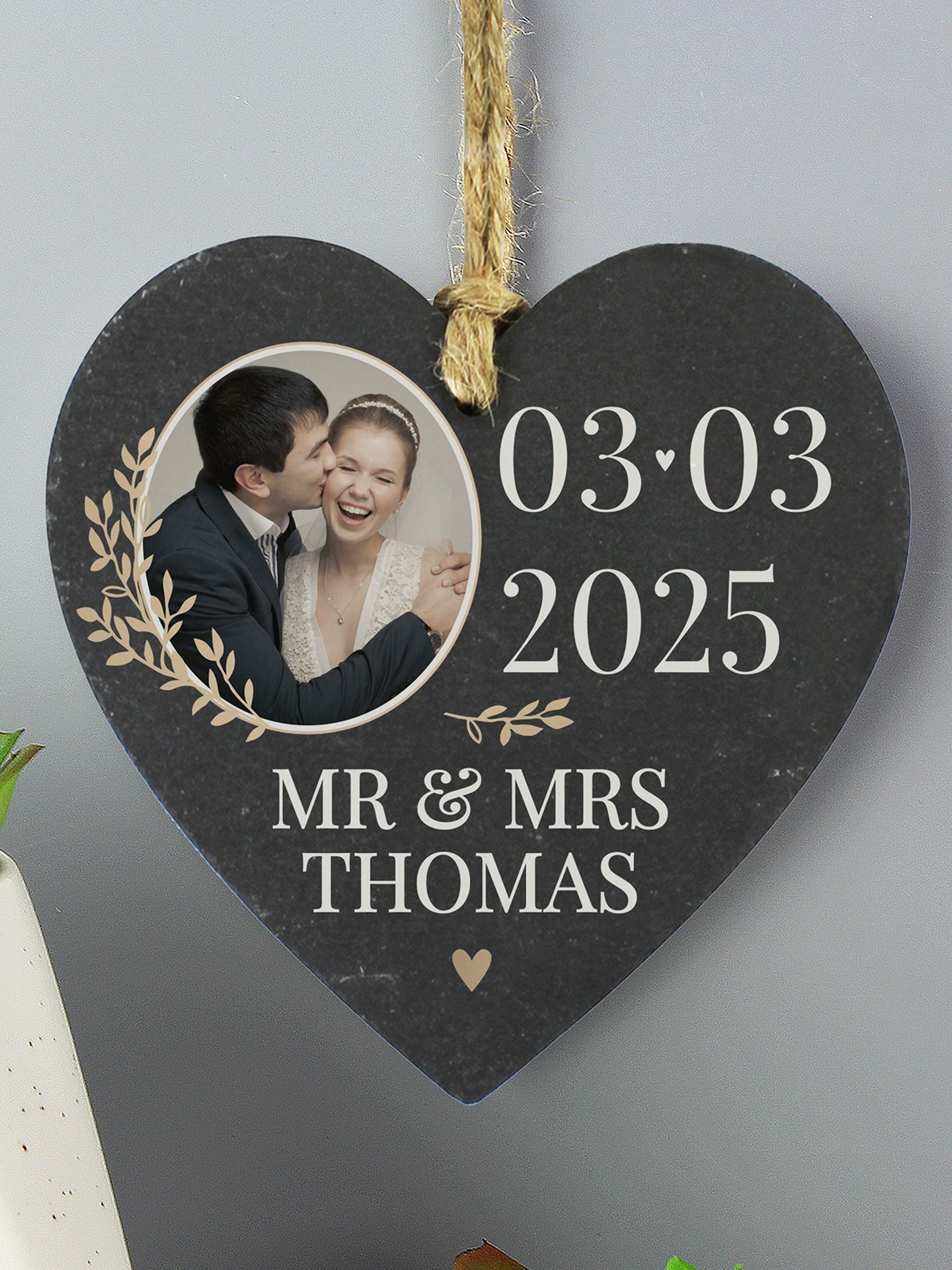 PMC personalised slate heart decoration 11x11cm (British brand)