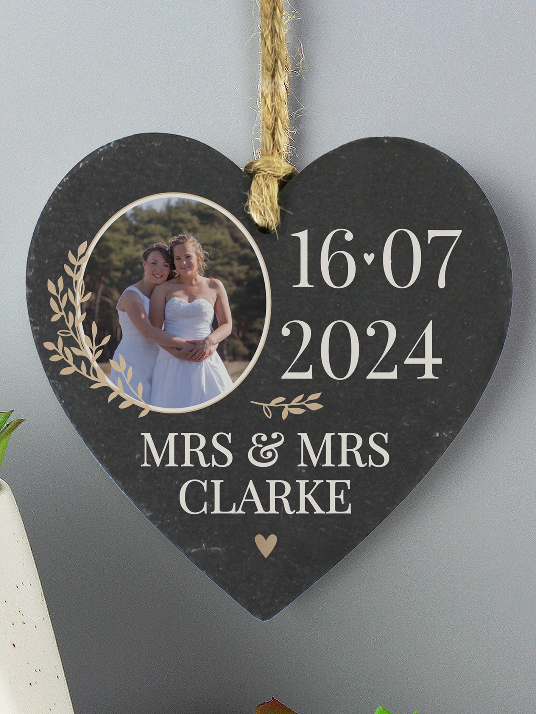 PMC personalised slate heart decoration 11x11cm (British brand)