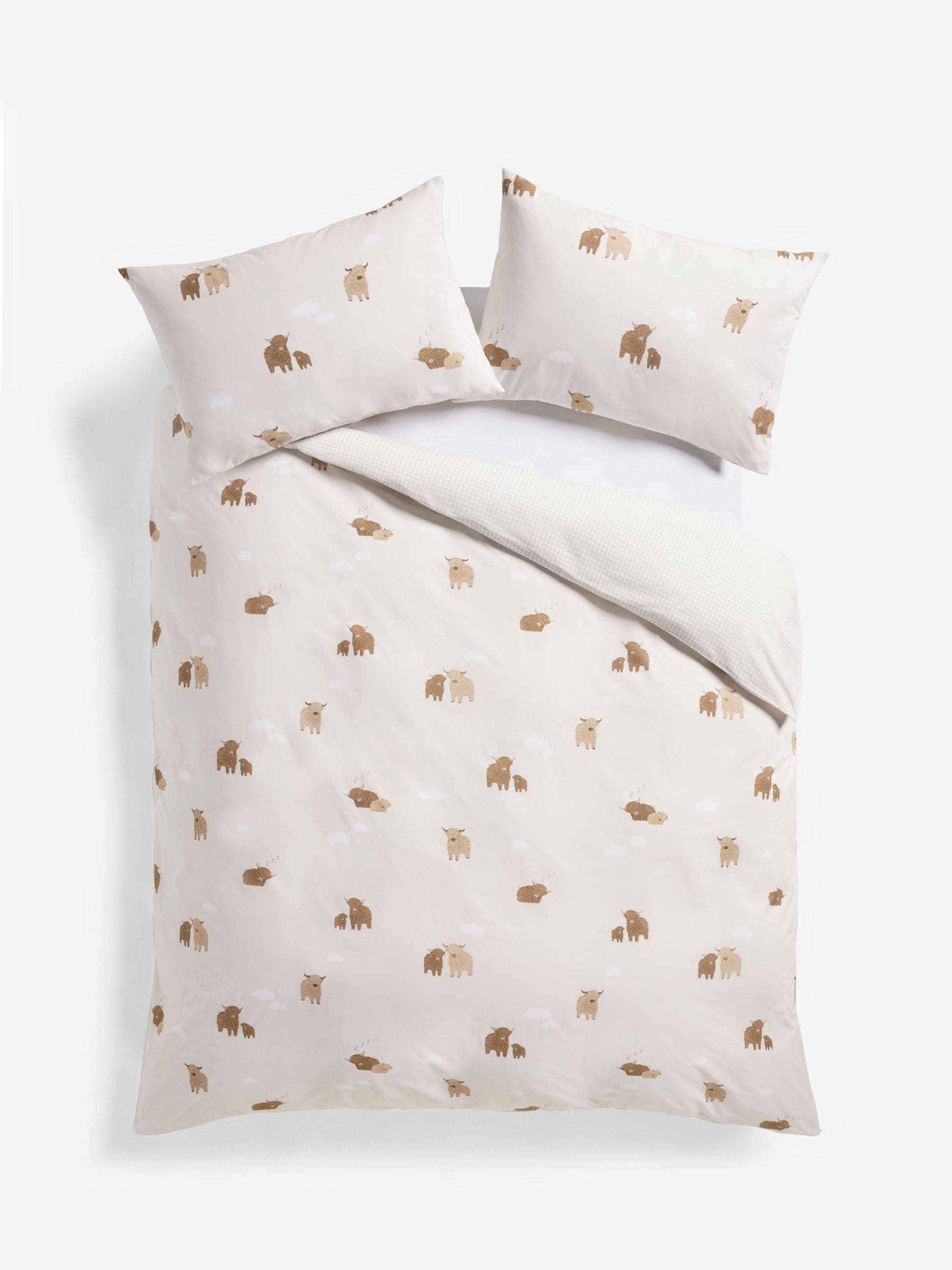 Highland Cow reversible duvet cover set, imported from the UK