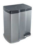 Keeper Gunner silver and black dual compartment pedal dustbin (British brand)