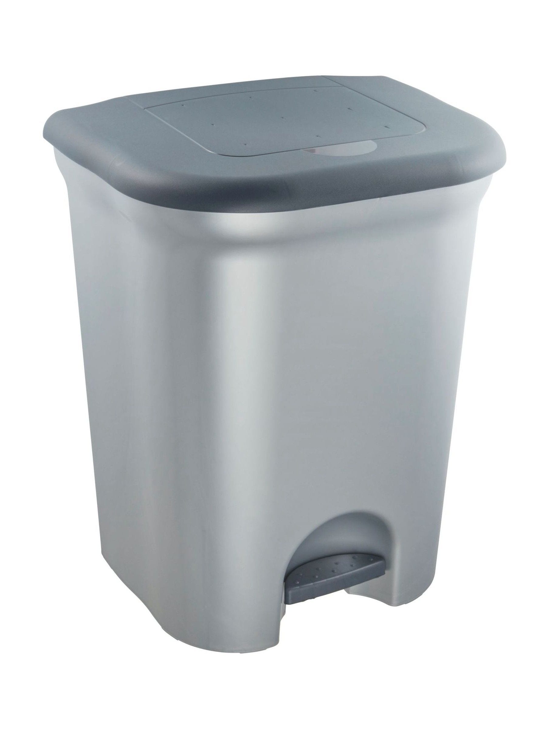 Keeeper Silver and Black Torge Dual Compartment Pedal Dustbin