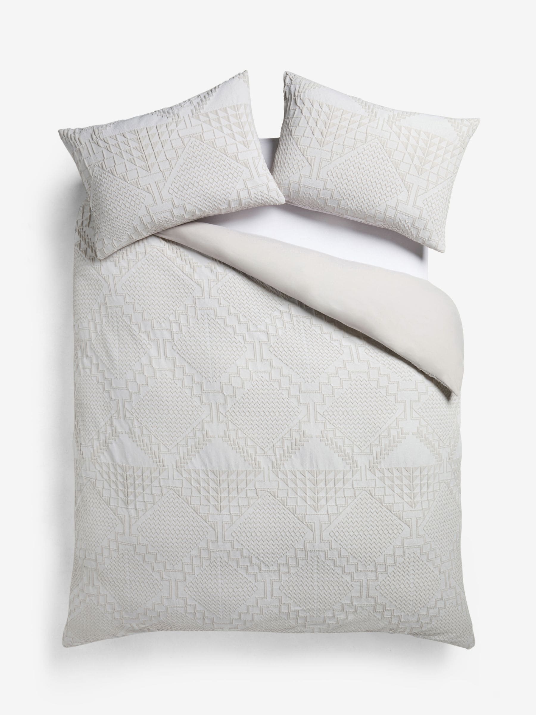 Natural Textured Duvet Cover and Pillowcase Set, imported from the UK