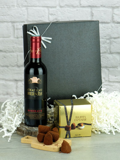 Next Le Bon Vin Bordeaux Rødvin 375ml & Champagne Trøfler 100g Vingavesett- Kjøp online hos McGrocer