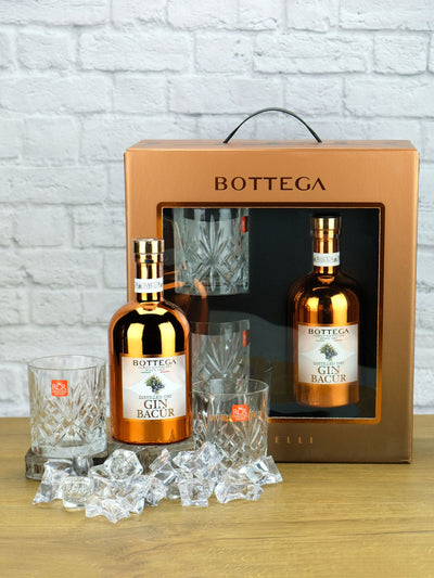 Bottega Bacur Gin Geschenkset mit Gläsern 500ml