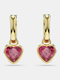 Swarovski red heart gold-tone plated chroma drop earrings (British brand)