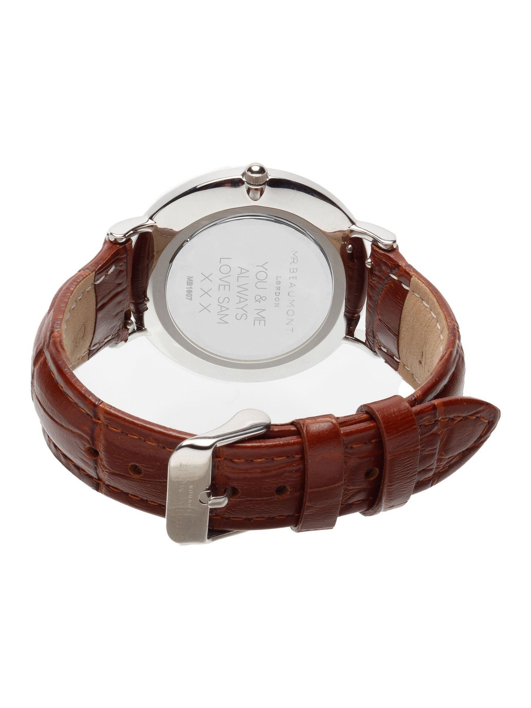 Mr Beaumont brown leather personalised watch, imported from the UK