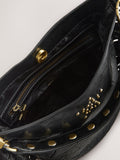 Rockett St George black studded star cross-body bucket bag (British brand)