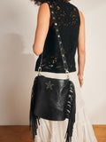 Rockett St George black studded star cross-body bucket bag (British brand)