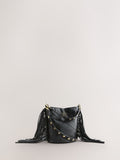 Rockett St George black studded star cross-body bucket bag (British brand)