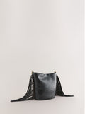 Rockett St George black studded star cross-body bucket bag (British brand)