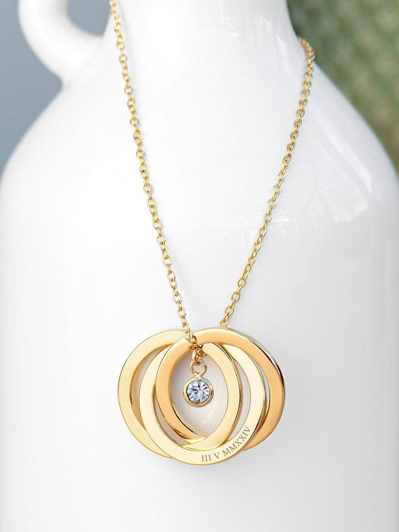 Treat Republic personalised Russian ring necklace silver tone 45cm chain, imported from the UK