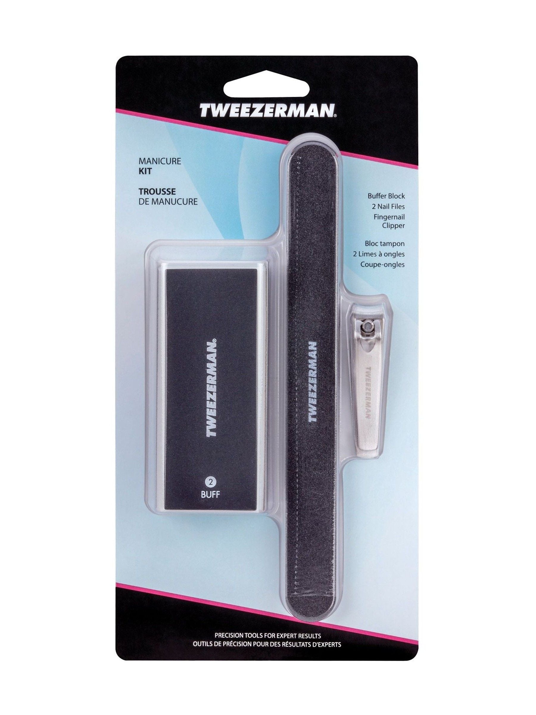 Tweezerman manicure kit with clipper files and buffer (British brand)