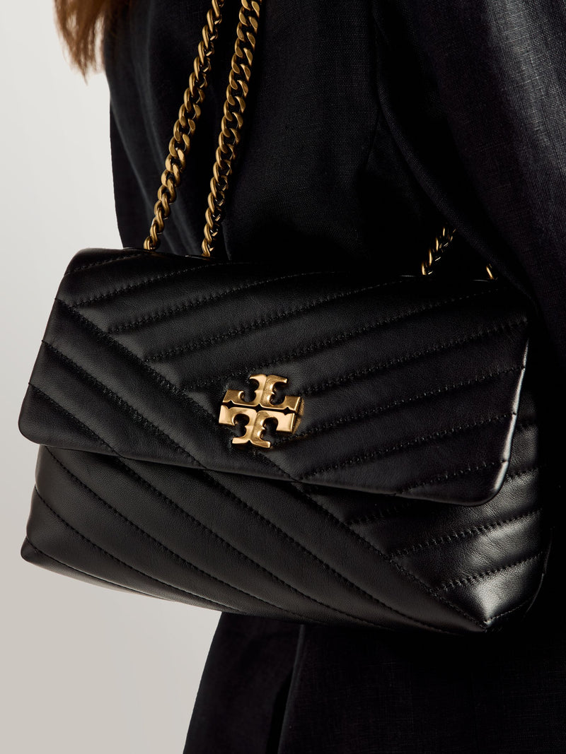 Tory Burch black small Kira chevron shoulder bag (British brand)
