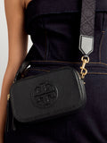 Tory Burch Miller mini crossbody bag black pebbled leather - British product