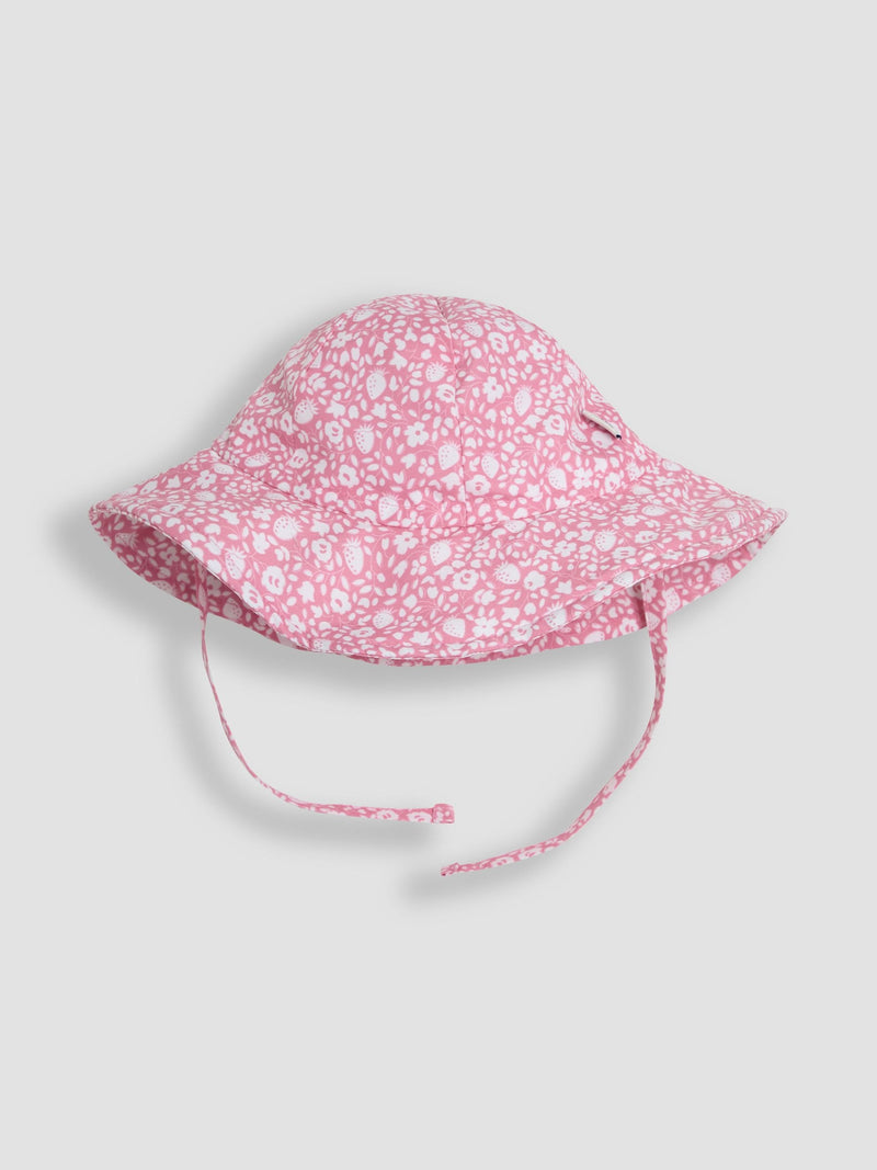 JoJo Maman Bébé floppy swim hat pink strawberry print - British product