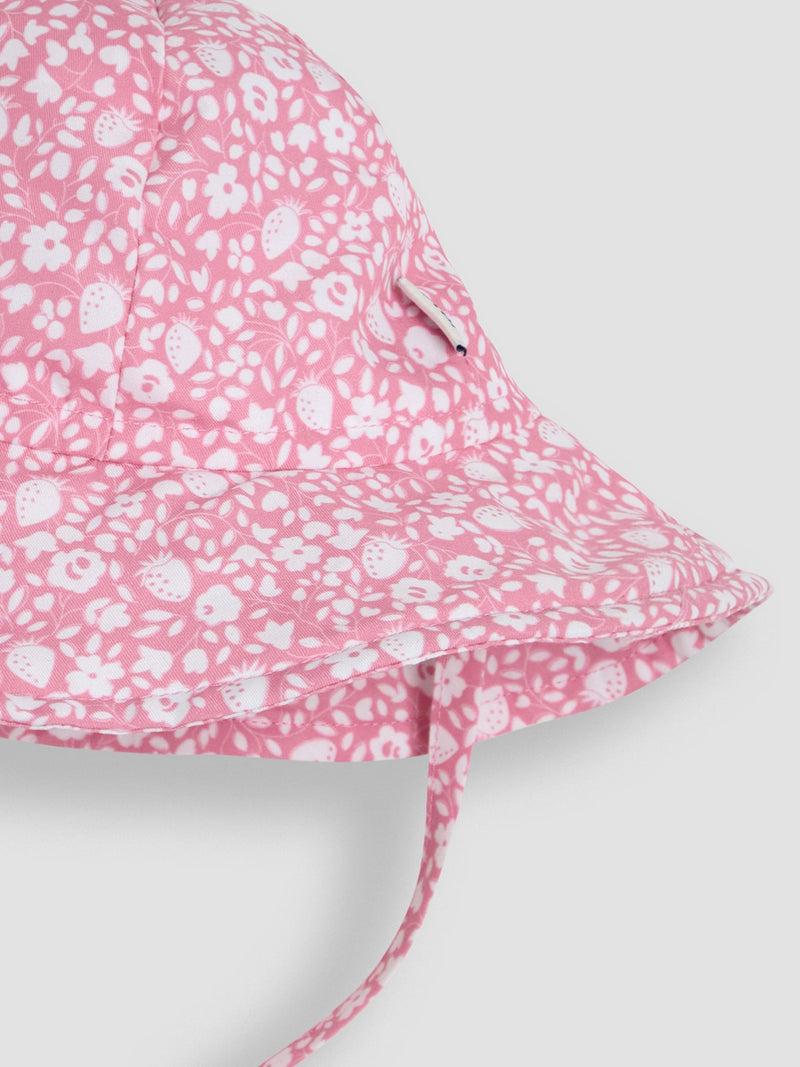 JoJo Maman Bébé floppy swim hat pink strawberry print - British product