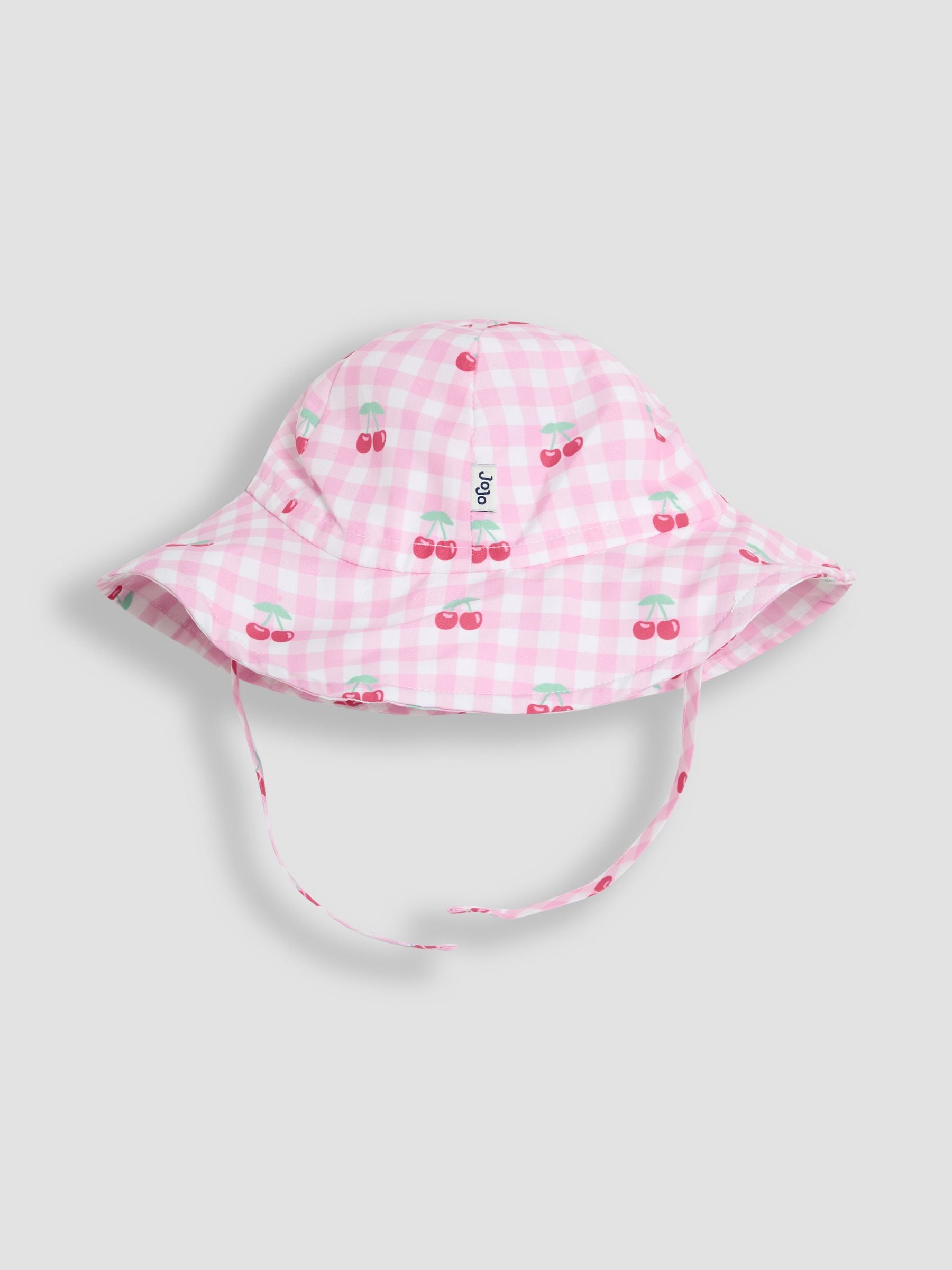 JoJo Maman Bébé gingham cherry floppy swim hat - British product