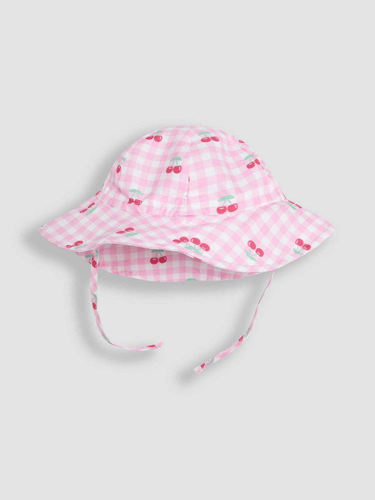 JoJo Maman Bébé gingham cherry floppy swim hat - British product