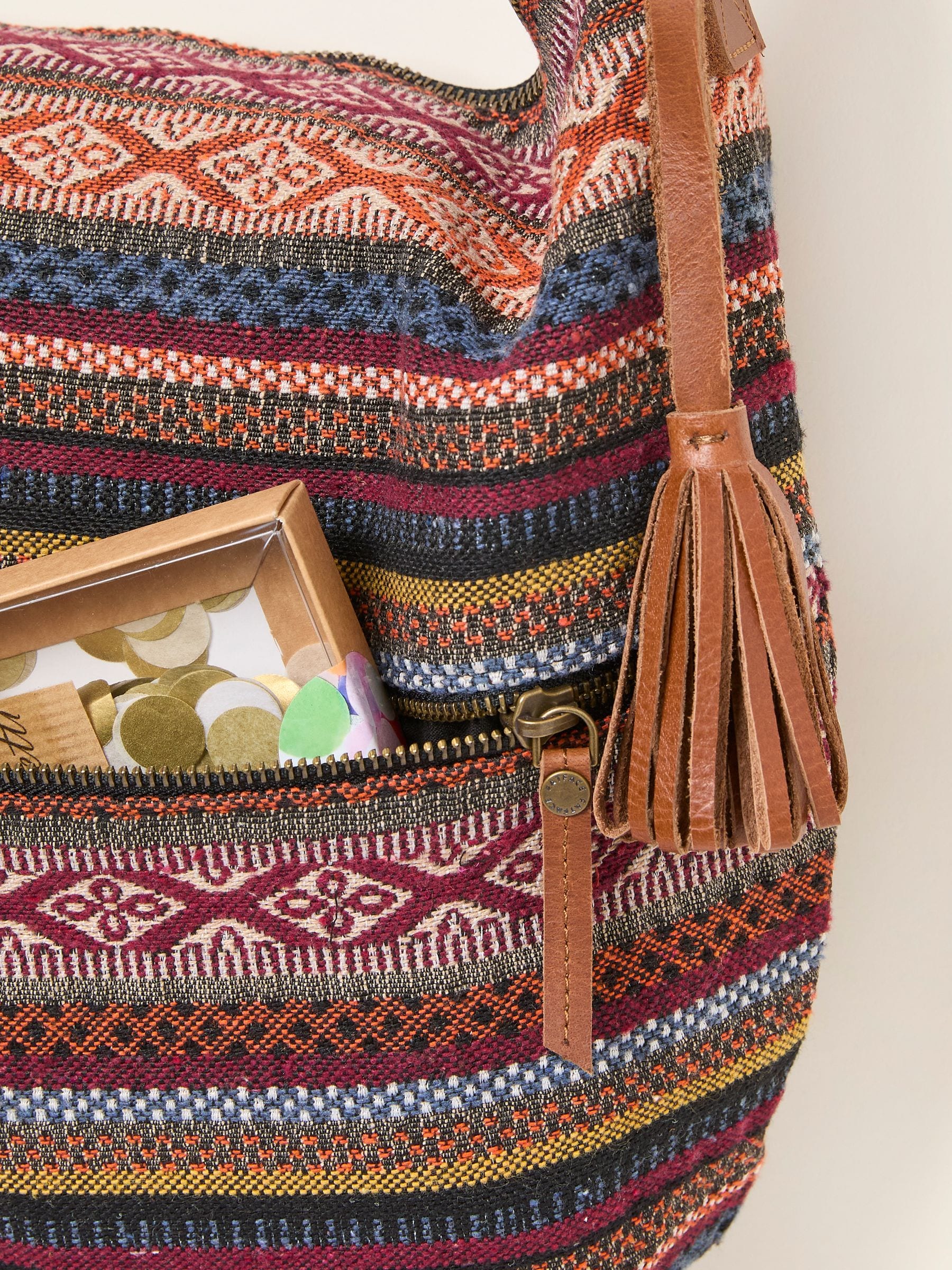FatFace Evalie Multi Woven crossbody bag, imported from the UK