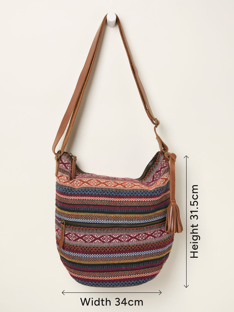 FatFace Evalie Multi Woven crossbody bag, imported from the UK