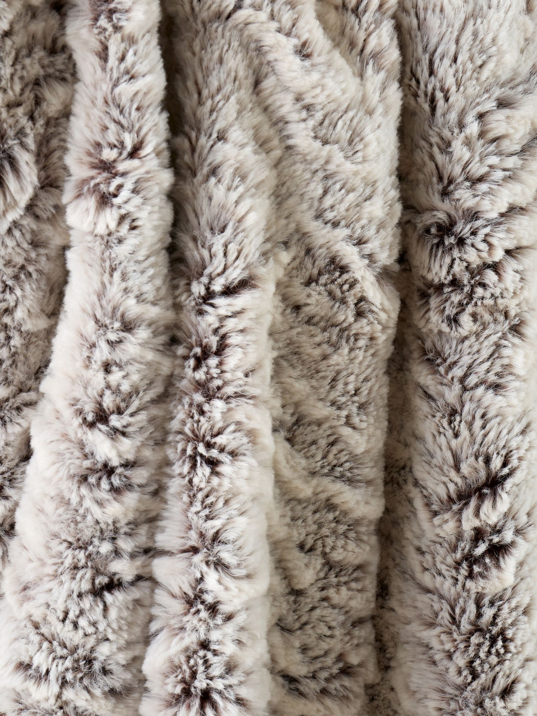 Catherine Lansfield grey wolf faux fur throw blanket 150x200cm - British product