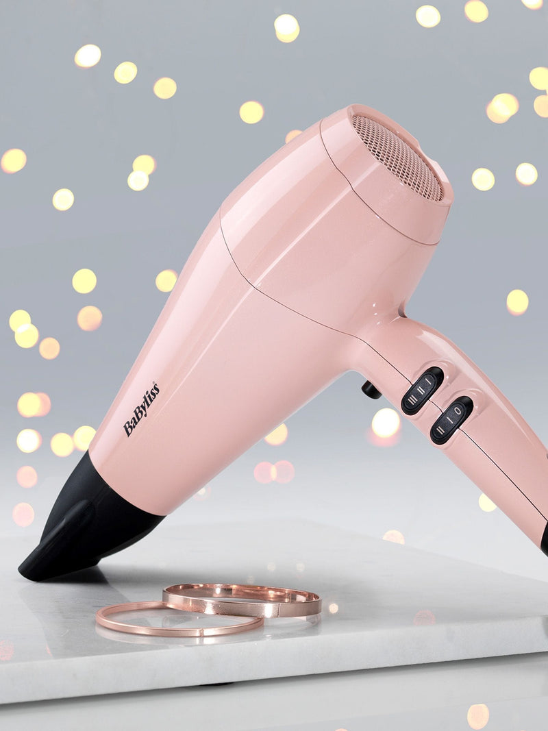 BaByliss Rose Blush 2200 hair dryer, imported from the UK