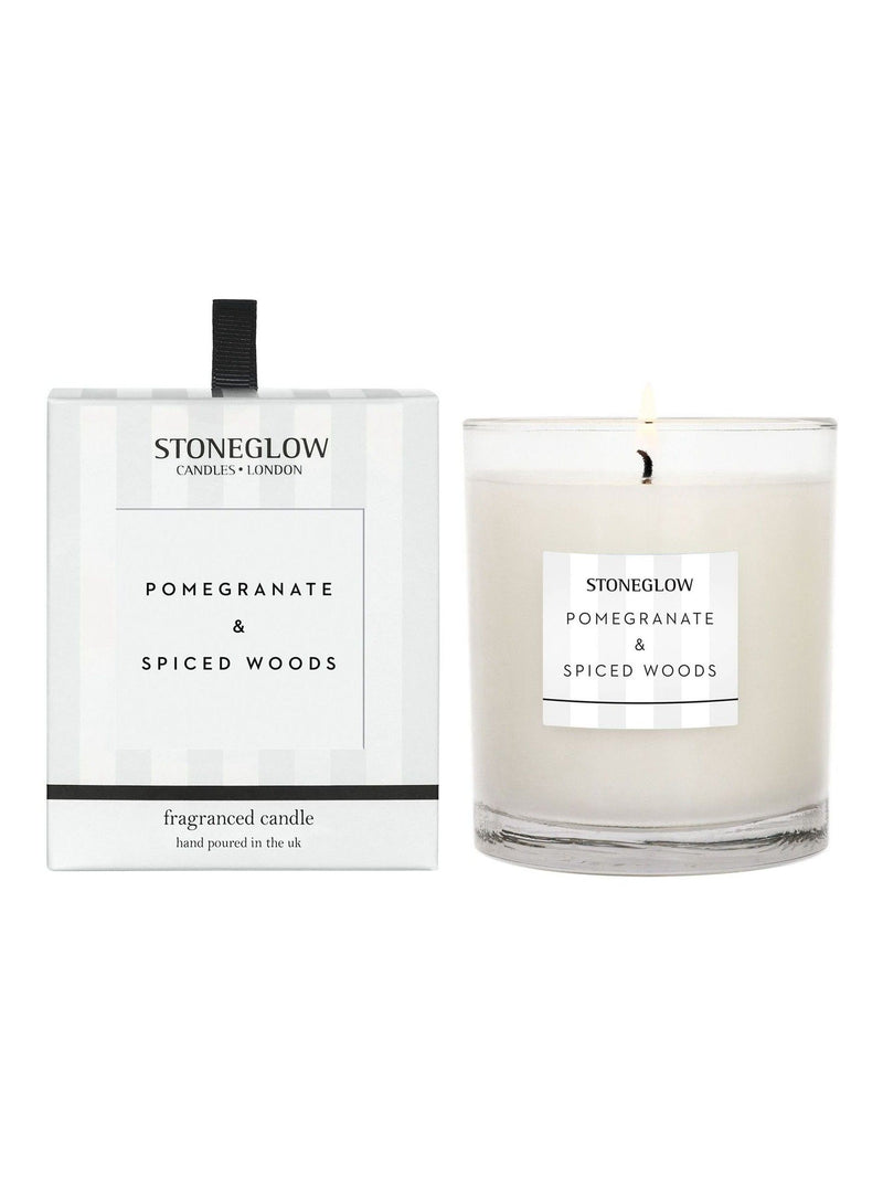 Stoneglow scented candle pomegranate and spiced woods, UK version