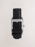 Black square dial croc effect strap watch - British product