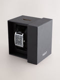 Black square dial croc effect strap watch - British product